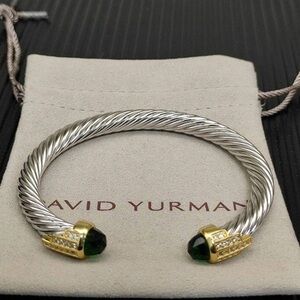 David Yurman bracelet with green gemstones